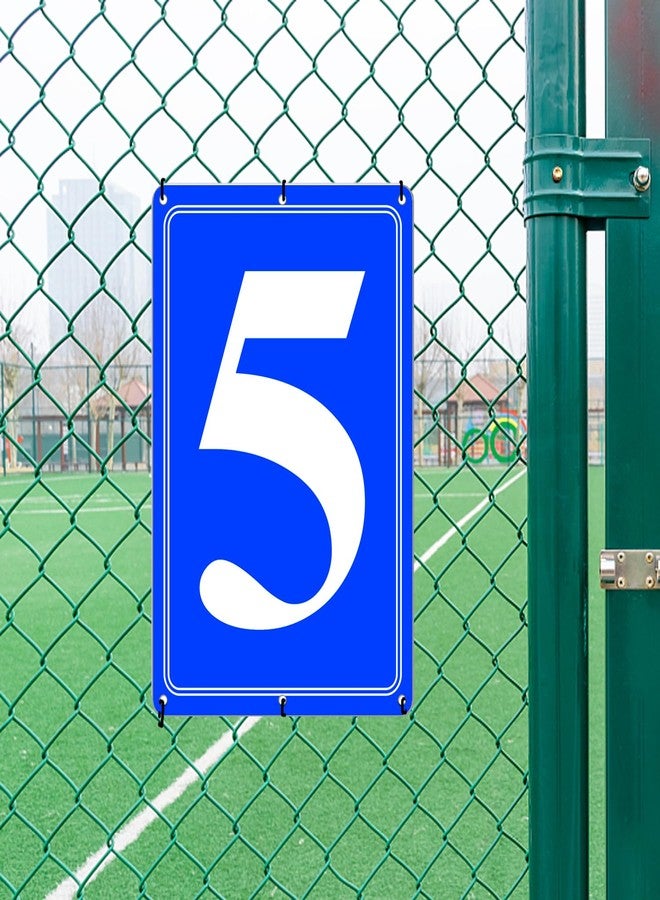 i-CowFun Premium Aluminum Number Signs 5, Metal 12" X 8" Blue Numbered Signs Outdoor for Parking Lots, Floor, Dock, Court, Aisle, Field, High Visibility, No Fade, Weather-resistant - Image 2